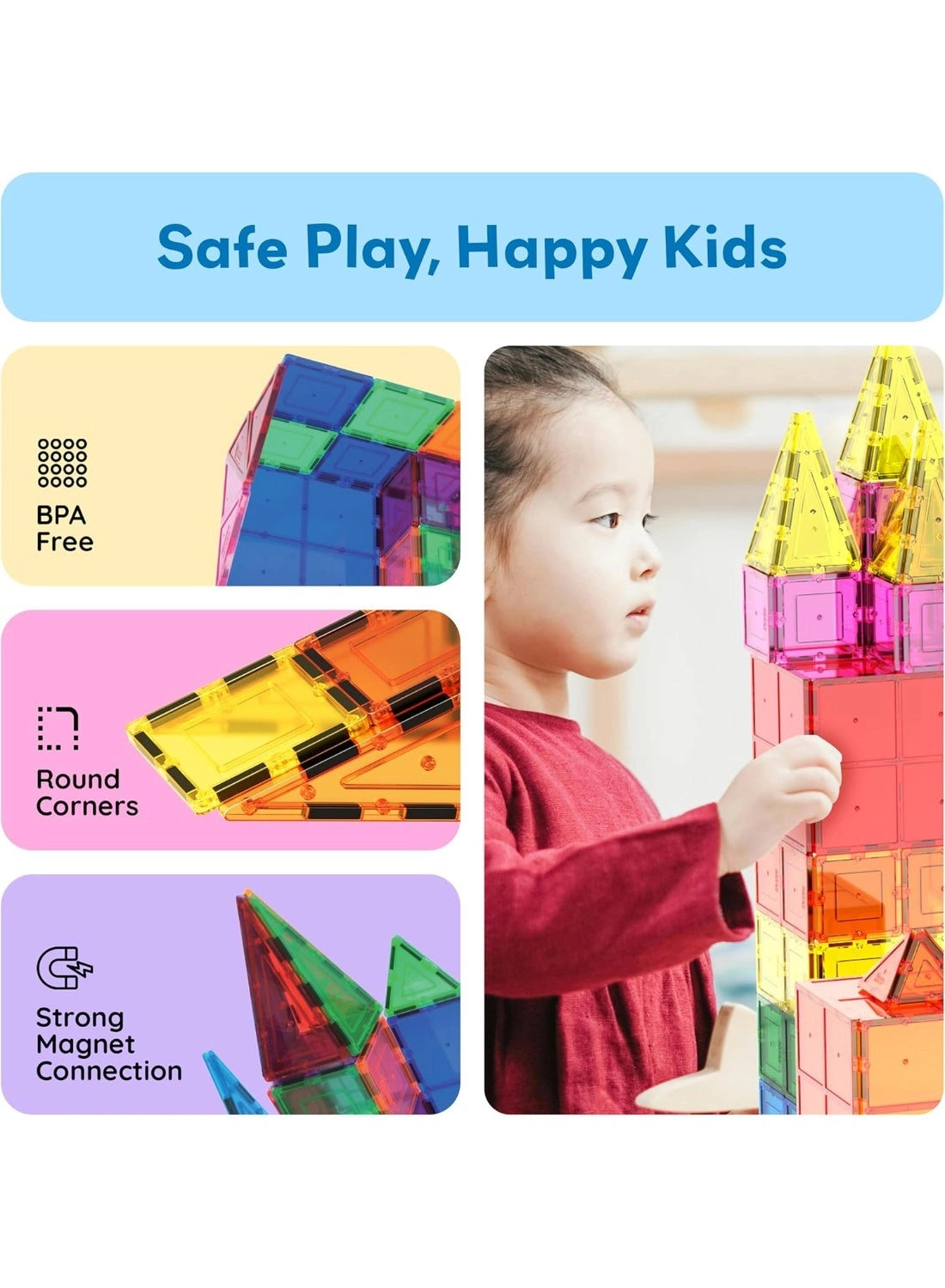 Magnetic Tiles - 60 pcs