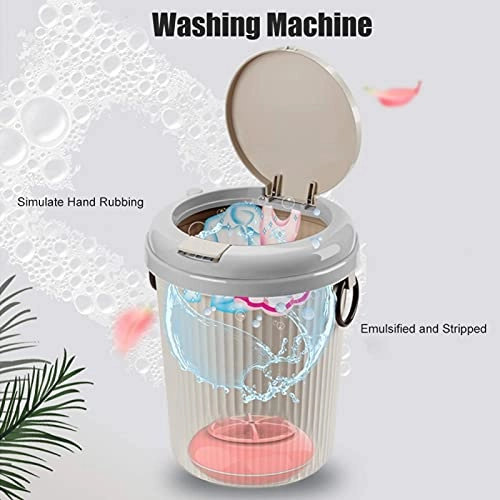 Portable Compact Washing, 8L 18W Mini USB Powered Portable Desktop Laundry Washer Ultrasonic Clothes Washing Machine for Camping Apartments Dorms College Rooms