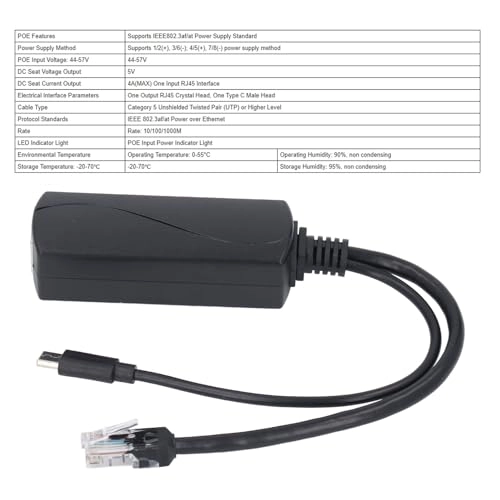 PoE Splitter - 44-57V One output RJ45 IEEE 802.3af/at 10/100/1000M
