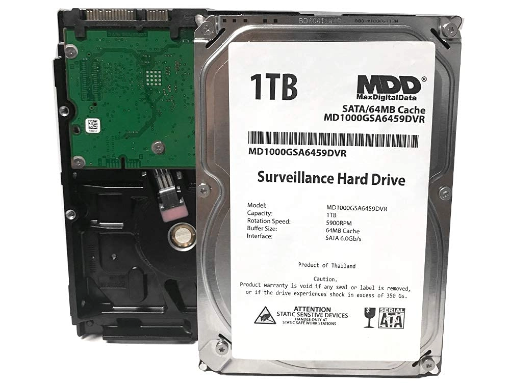 MaxDigitalData (Renewed) 3.5" 5900rpm 64MB SATA 6Gb/s (MD1000GSA6459DVR) - 1TB