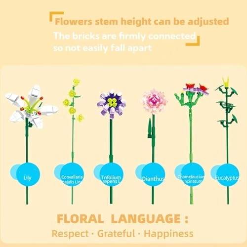 Flower Bouquet Building Set - Lily Carnation 514 pcs Floral