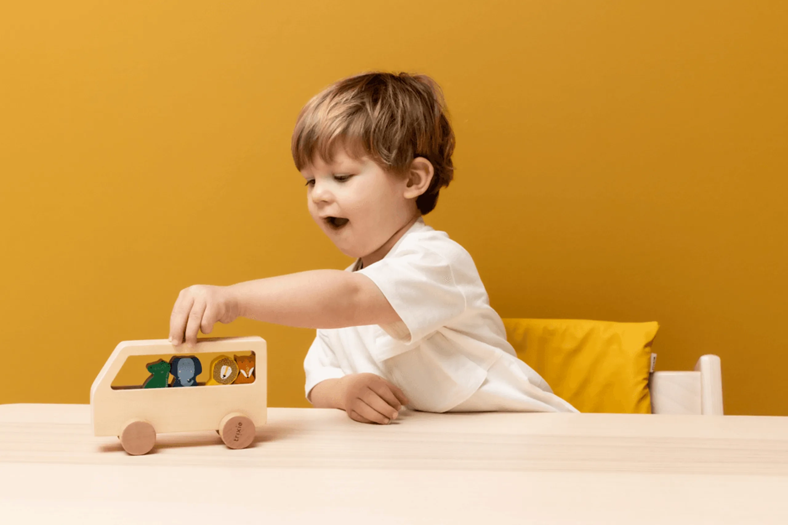 Wooden Animal Bus - FSC-certified wood 18 Months+