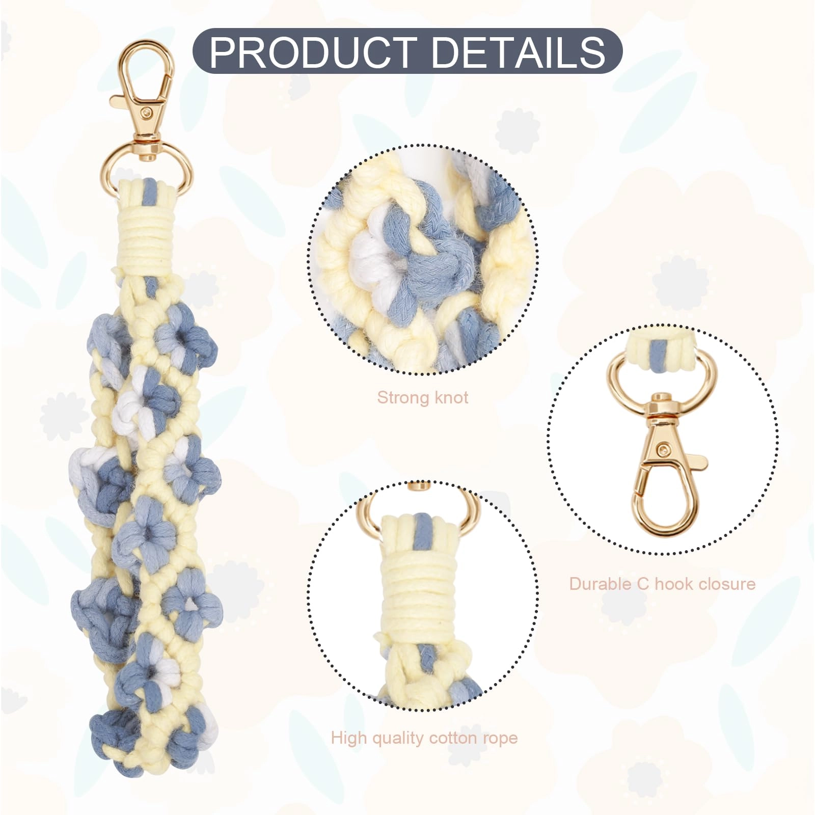 Boho Macrame Keychain - Car