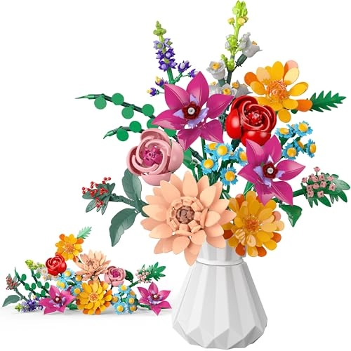 Flowers Bouquet Building Set - 887 Pcs