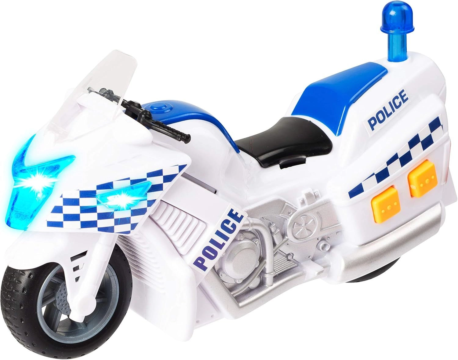 Mighty Machines Light And Sound Police Motorbike - White Small