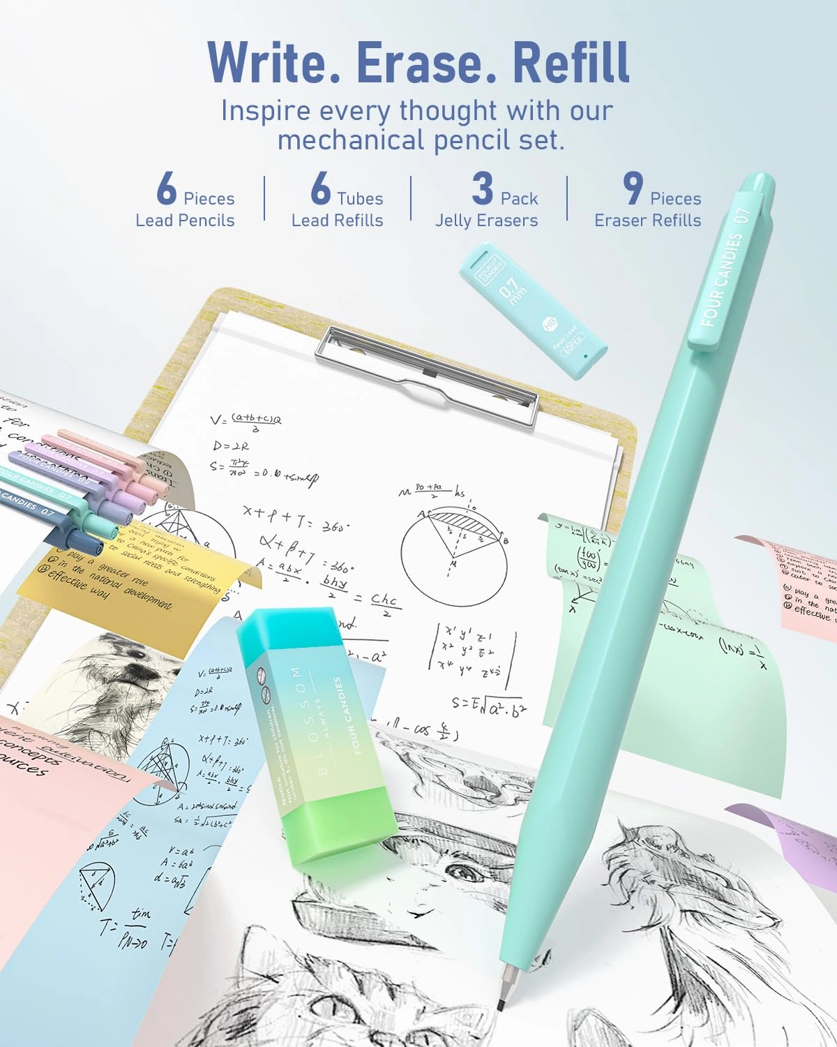 Aesthetic School Supplies - 39.0 Count 0.5mm, 0.7mm, 0.9mm Millimeters