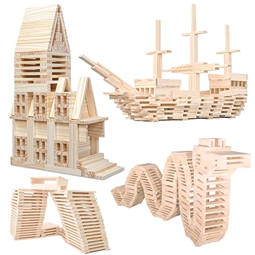 Wooden Castle Building Blocks - 100 pcs