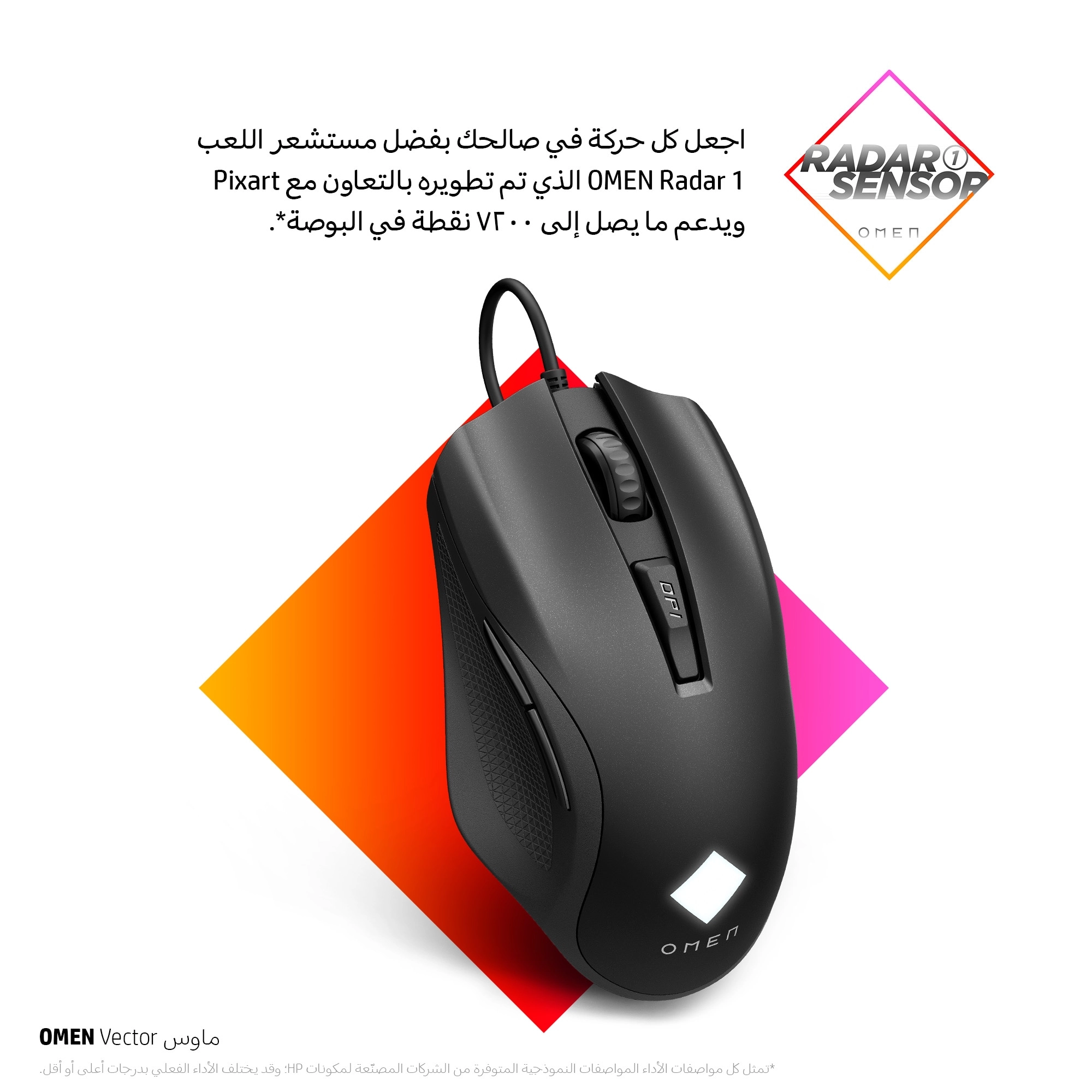 OMEN Vector Essential Gaming Mouse - OMEN Radar 1 Pixart Sensor