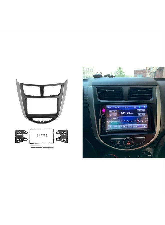 Generic 2 Din Radio Fascia - Silvery Black Dash Mount Trim Kit