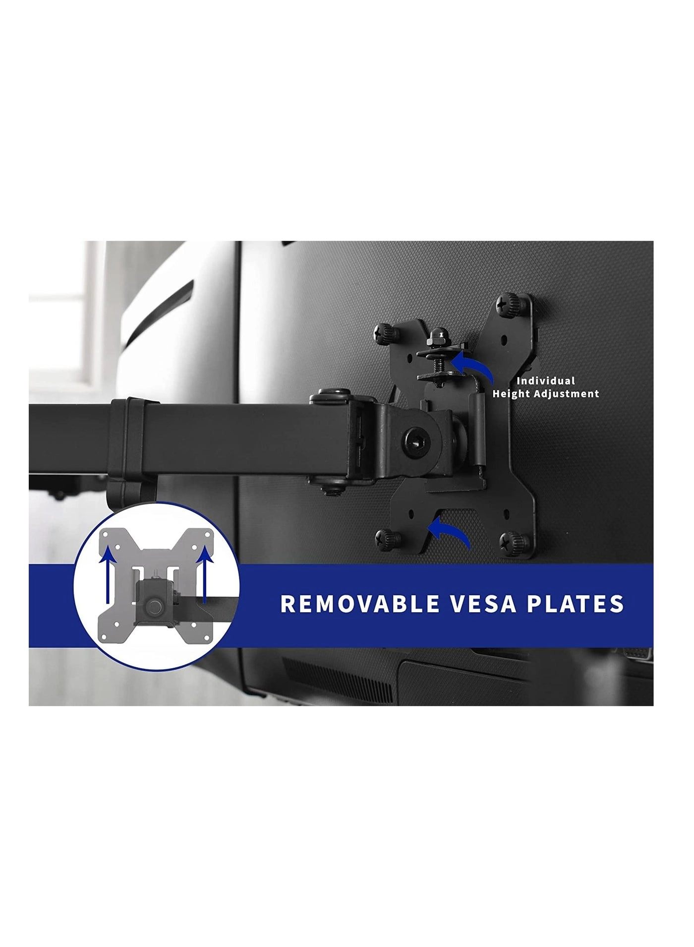 Dual Monitor Desk Mount - 2 13 to 32 inches 75x75mm or 100x100mm