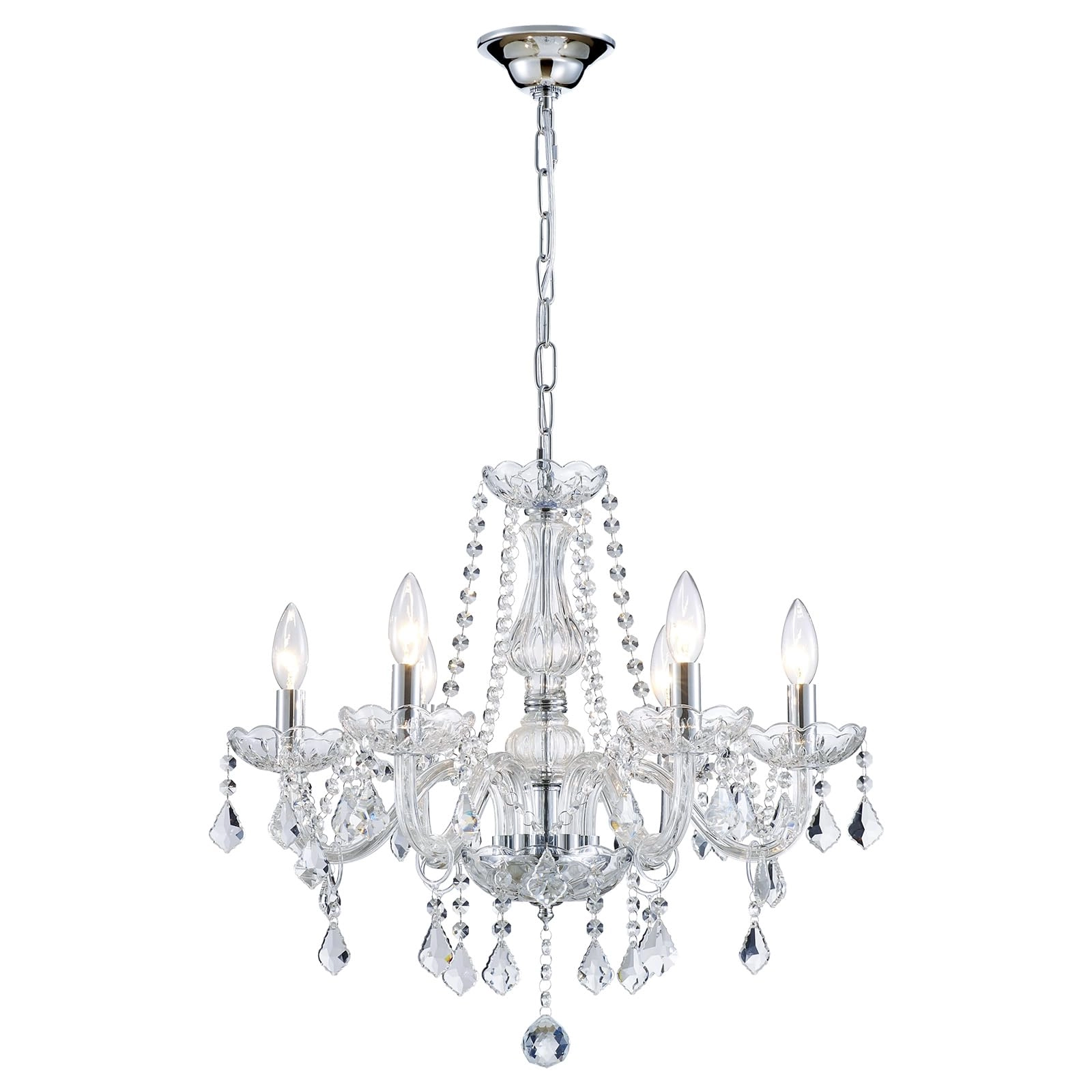 K9 Crystal Chandelier - 6-Lights 27"H 22"W Gold