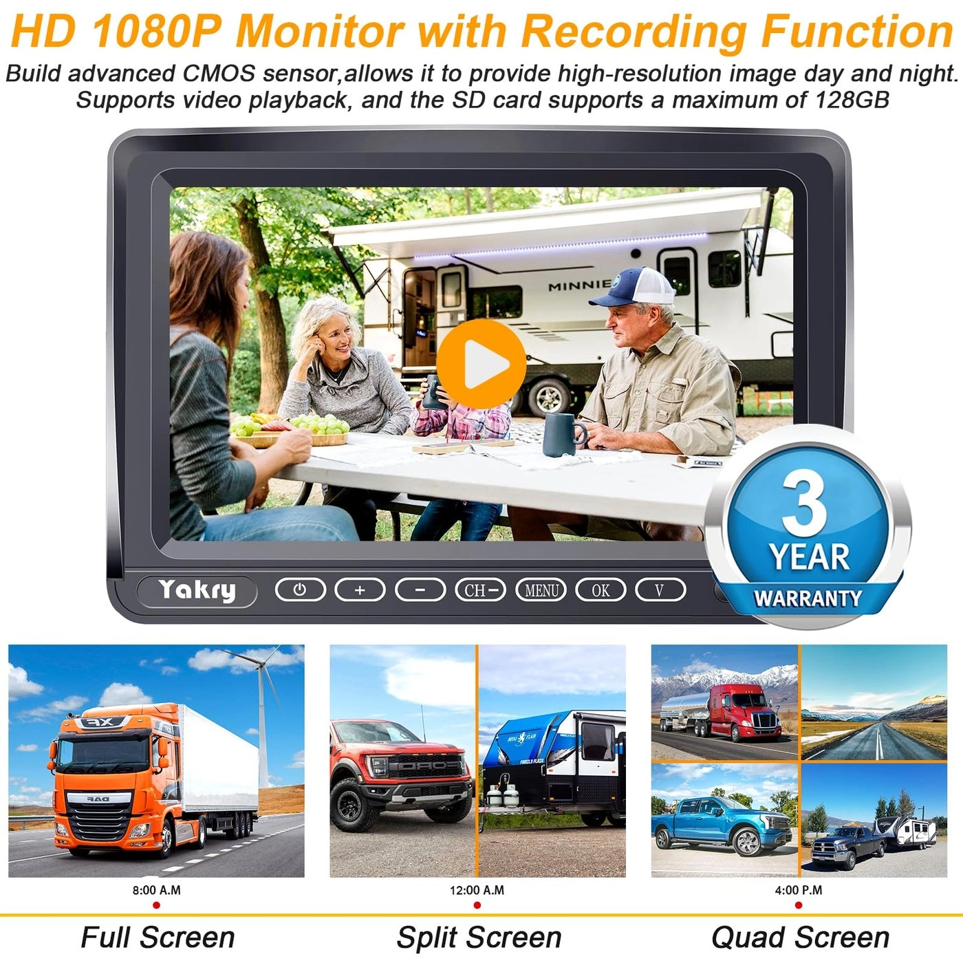 RV Backup Camera - Night Vision Wireless 1080P