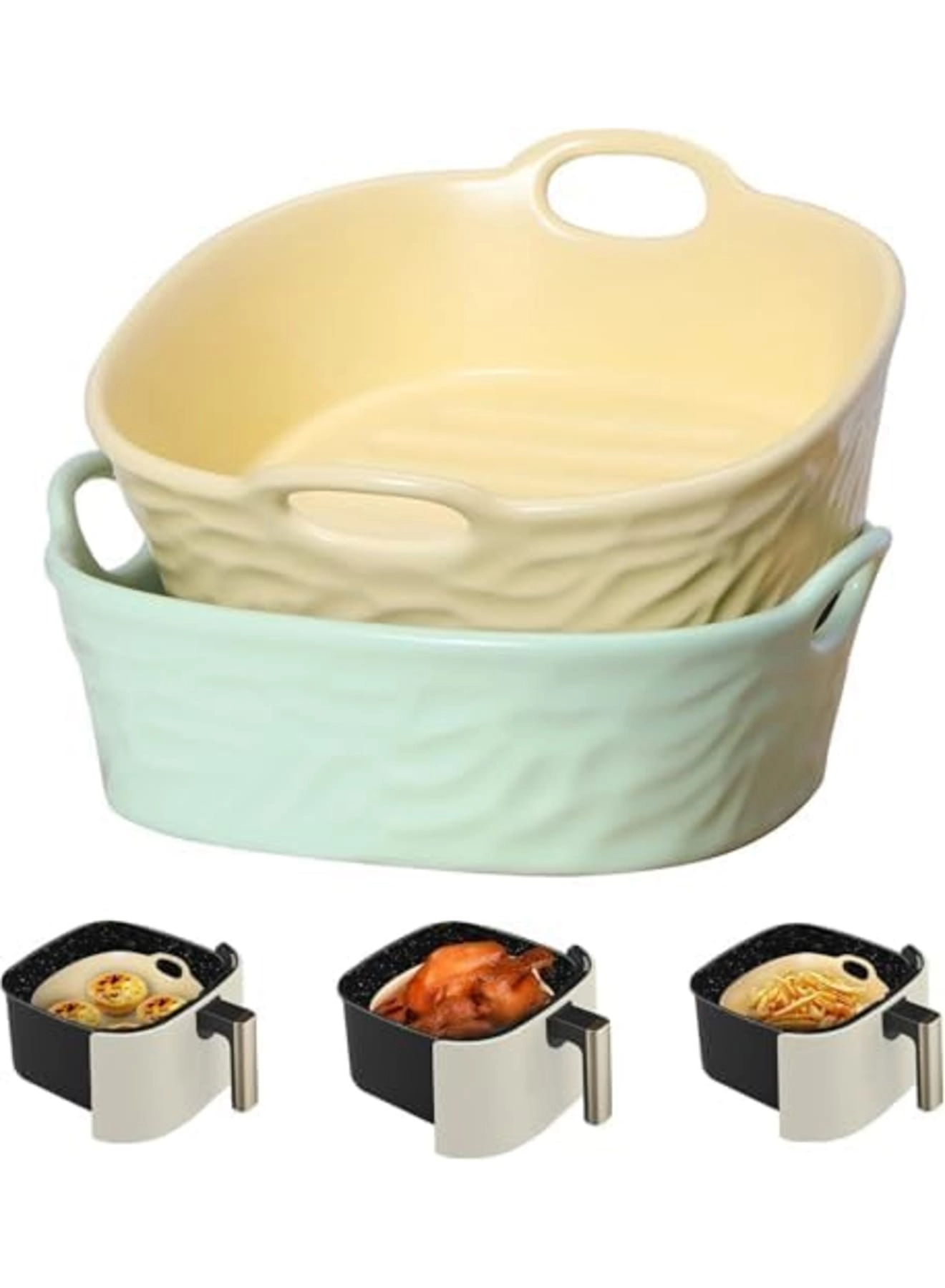 Barakah Reusable Air Fryer Liners - 8.5 Inch 2-Pack Ceramic