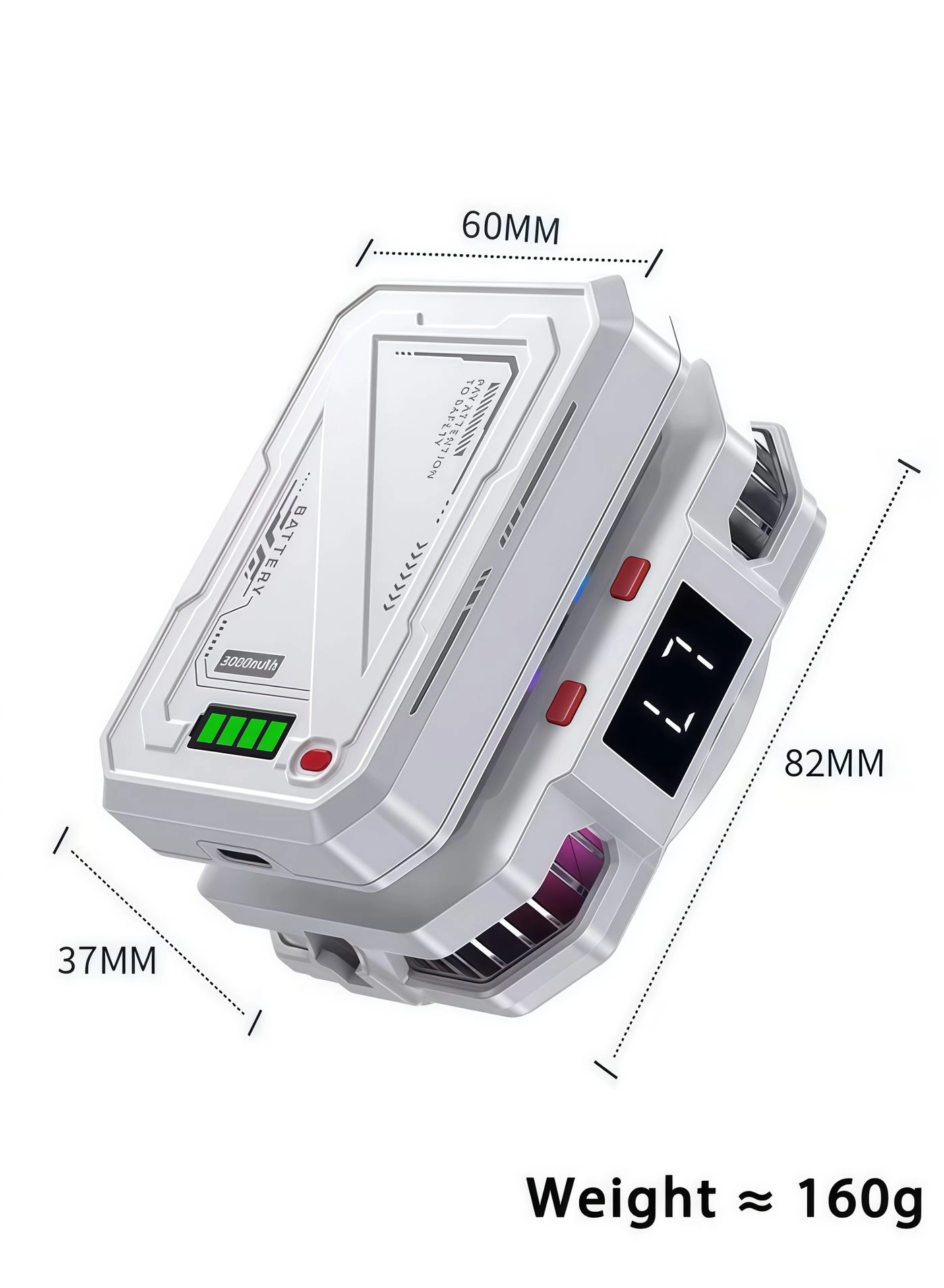 Magnetic Semiconductor Phone Cooler - RGB Lights 3000mAh Battery iPhone & Android Compatible