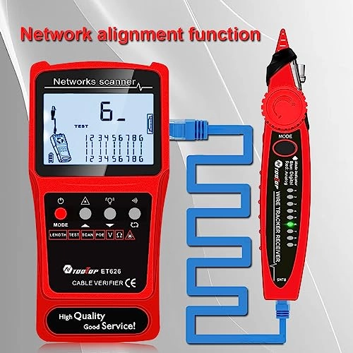 Handheld Portable 2in1 Network Cable Tester - LCD Display POE Test