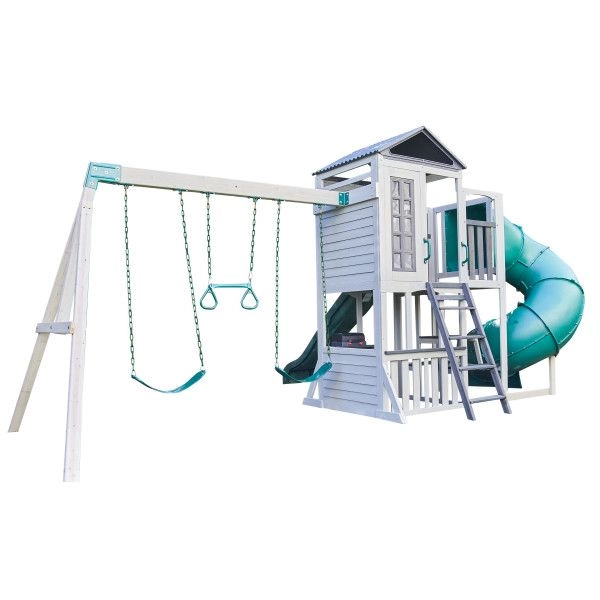 Boulder Bluff - 2-In-1 Wooden Swing Set