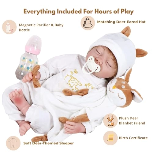 Reborn Baby Doll - 22'' Soft Vinyl Sleeping Gift Set Ages 14+
