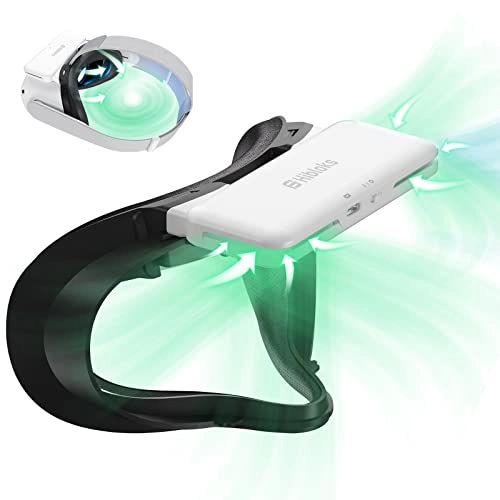 Cooling Fan - 2 Speeds 700mah + Face Cover - PU Leather white & black