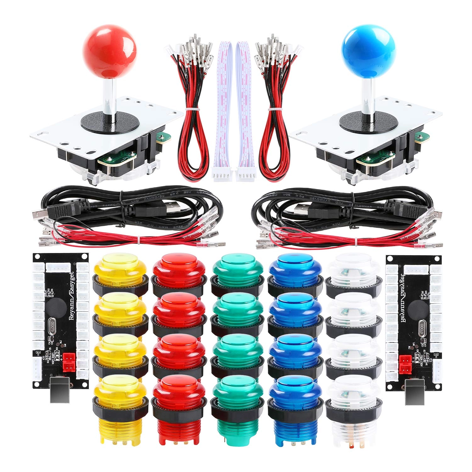 2-Player LED Arcade DIY Kit - Blue & Red