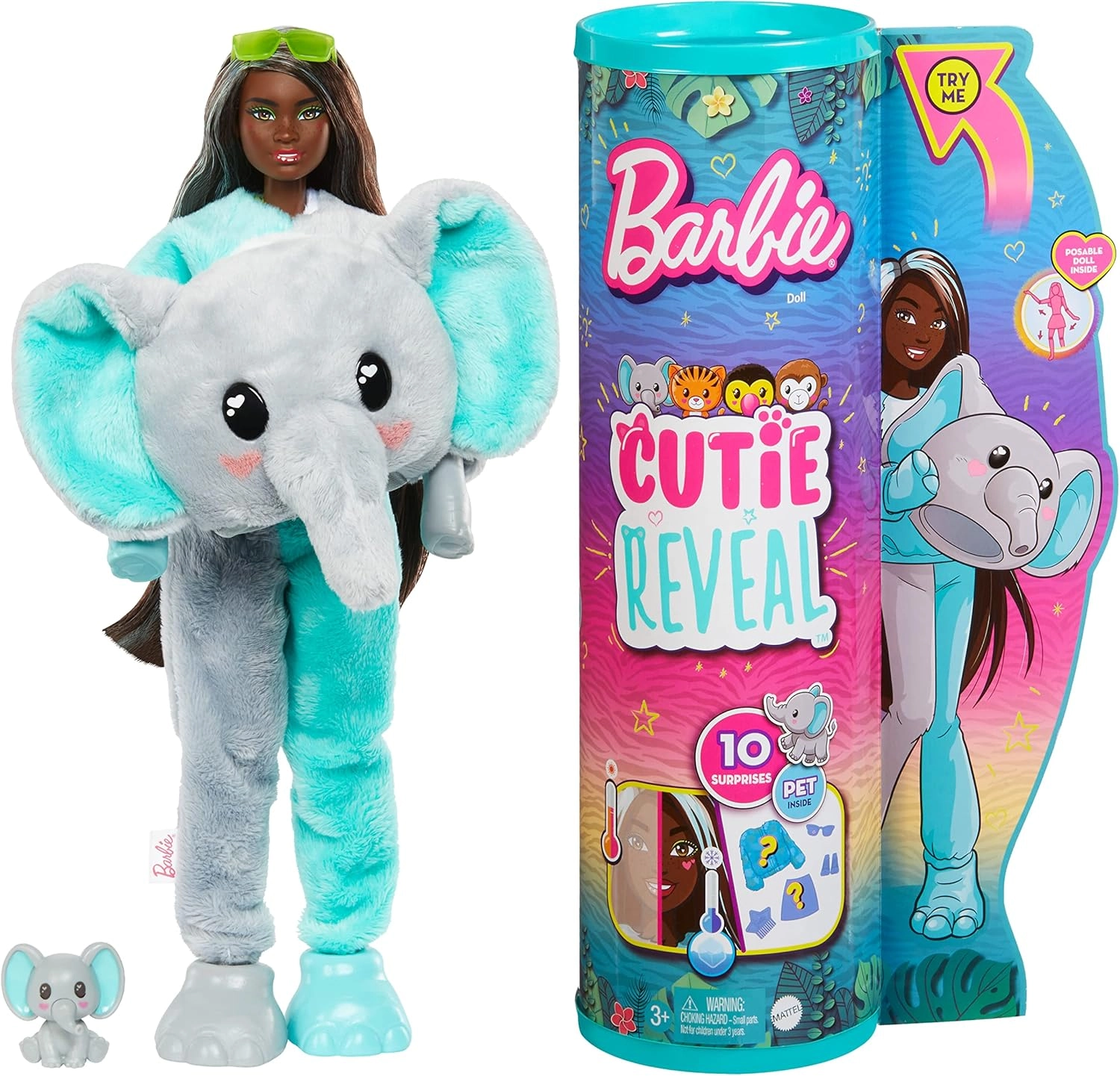 Barbie Chelsea Doll - Cutie Reveal Jungle 7 Surprises Ages 3+
