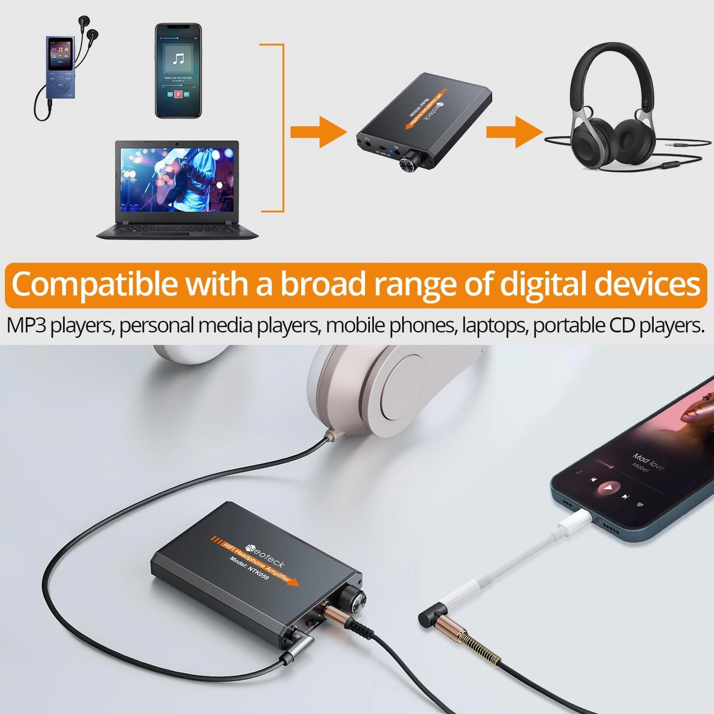 Portable 3.5mm Headphone Amplifier