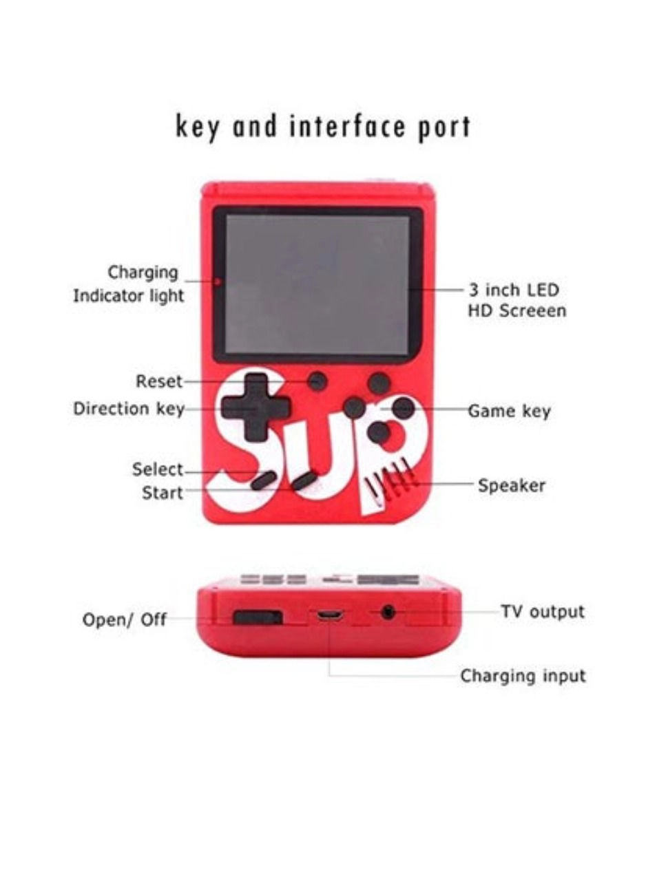 Handheld Game Console - 400 Built-in Games 3-Inch Color Screen Rechargeable Battery