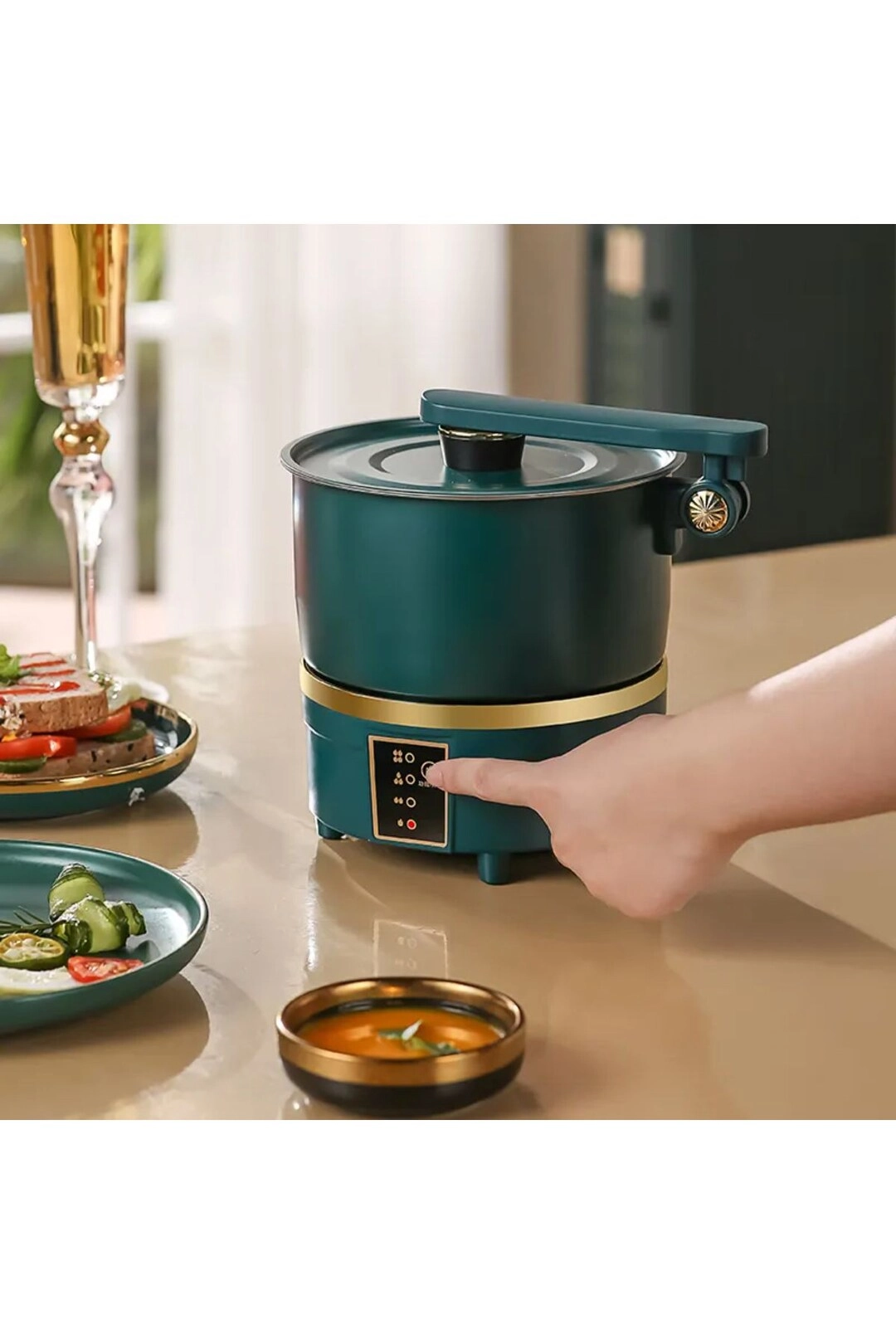 Electric Hot Pot Cooker - 750W Multicooker Foldable