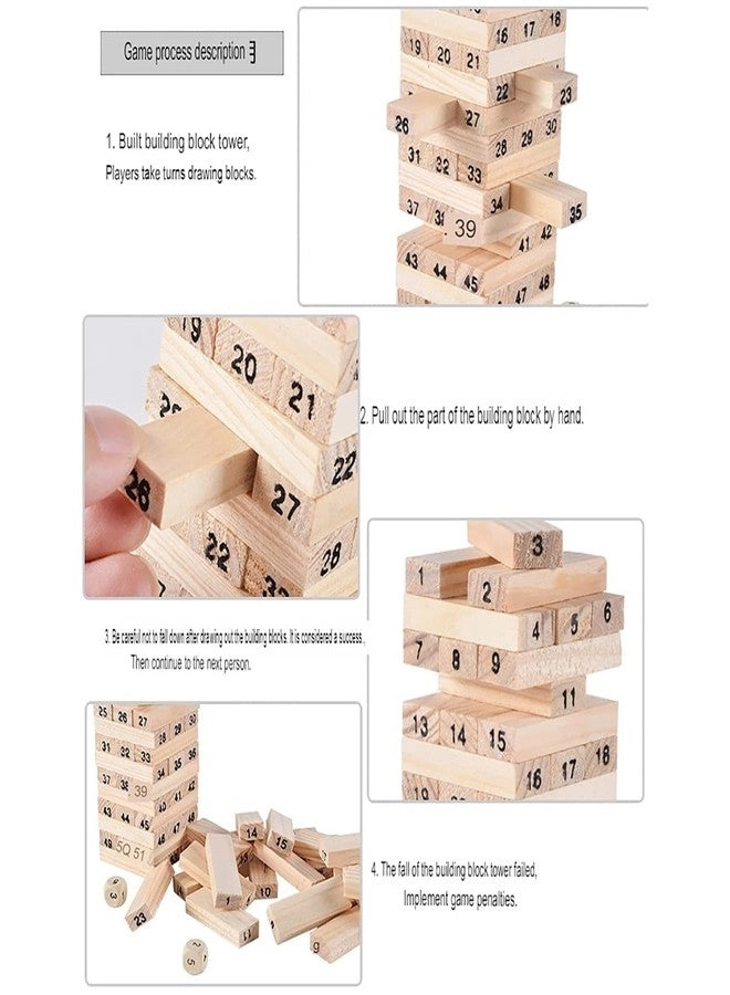 Wooden Building Blocks Puzzle Game - 54 pcs