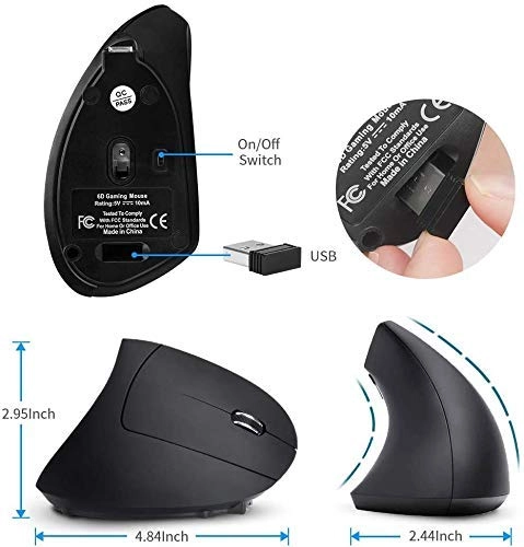 Vertical Ergonomic Mouse - USB