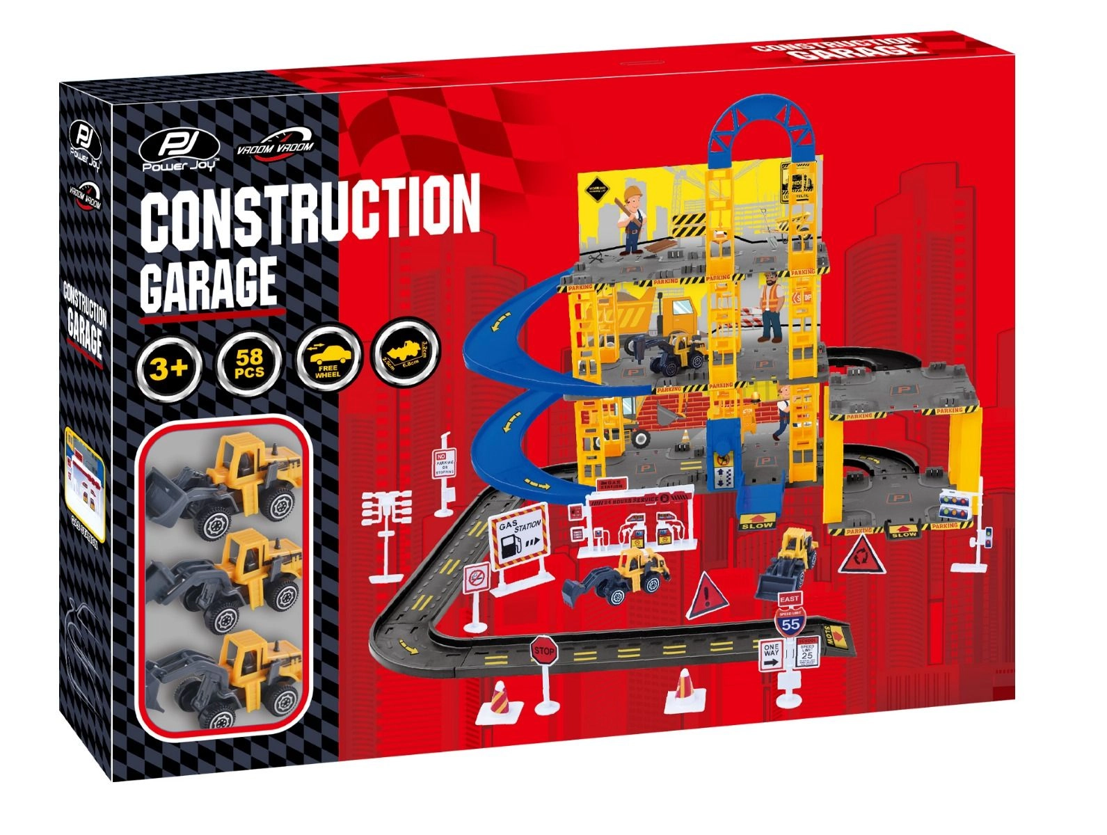 Vroom Vroom Construction Garage - 58 pcs Set