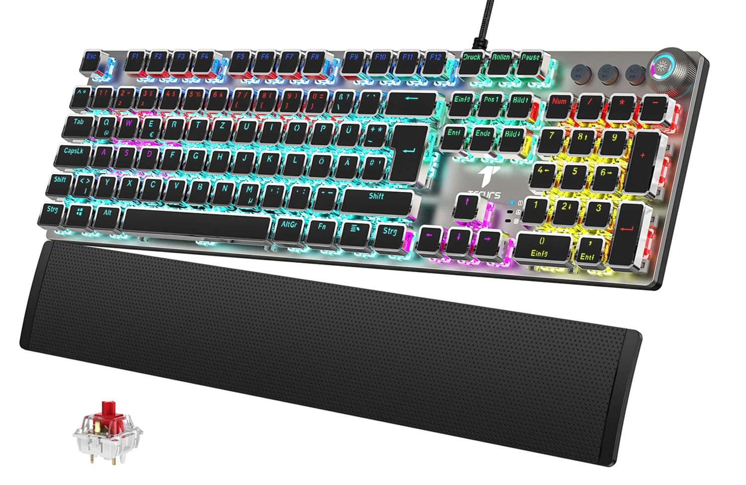 TECURS Mechanical Gaming Keyboard - QWERTZ Wired