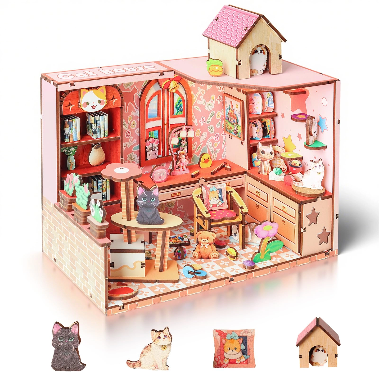 DIY Miniature House Dollhouse - Cat Hut