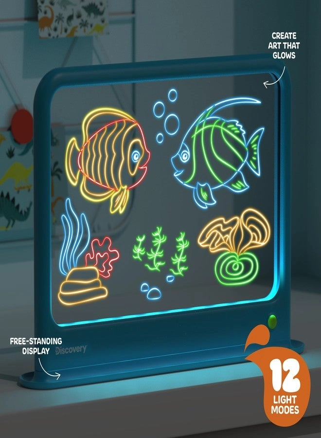 Deluxe Light Designer Art Board - 3D Glasses 6 Washable Markers Templates 12 Light Modes