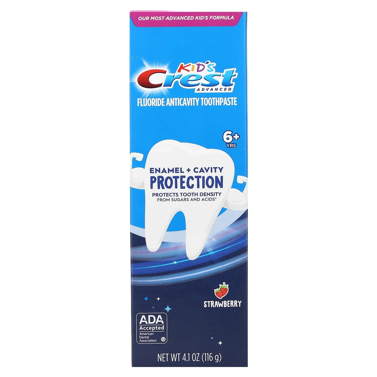 Kids Advanced Fluoride Anticavity Strawberry Toothpaste 6+ Yrs 116 g