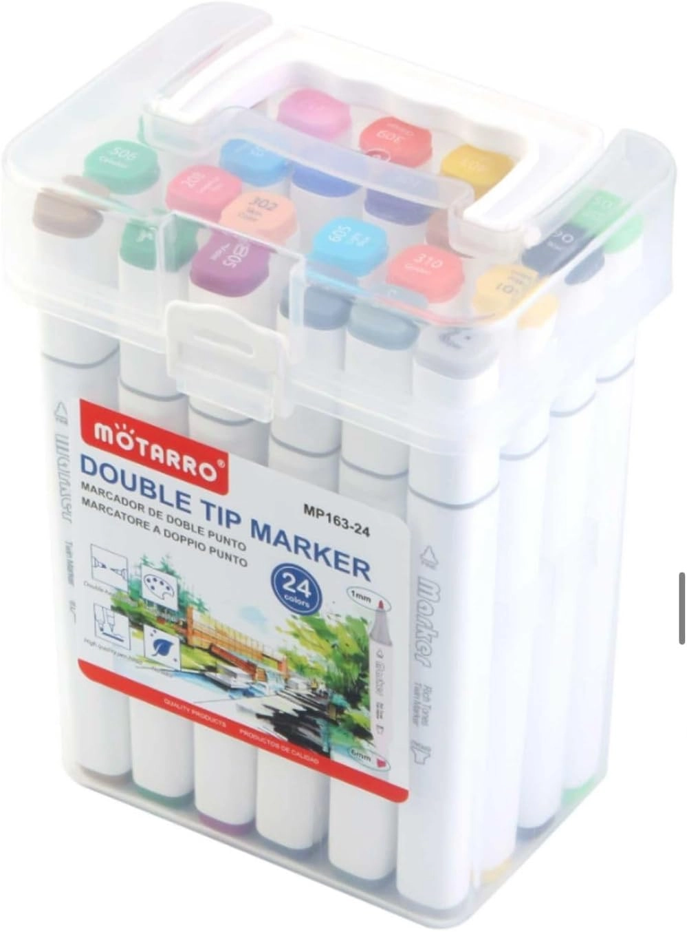 MOTARRO Dual-Tip Markers - 24 Colors Multicolor