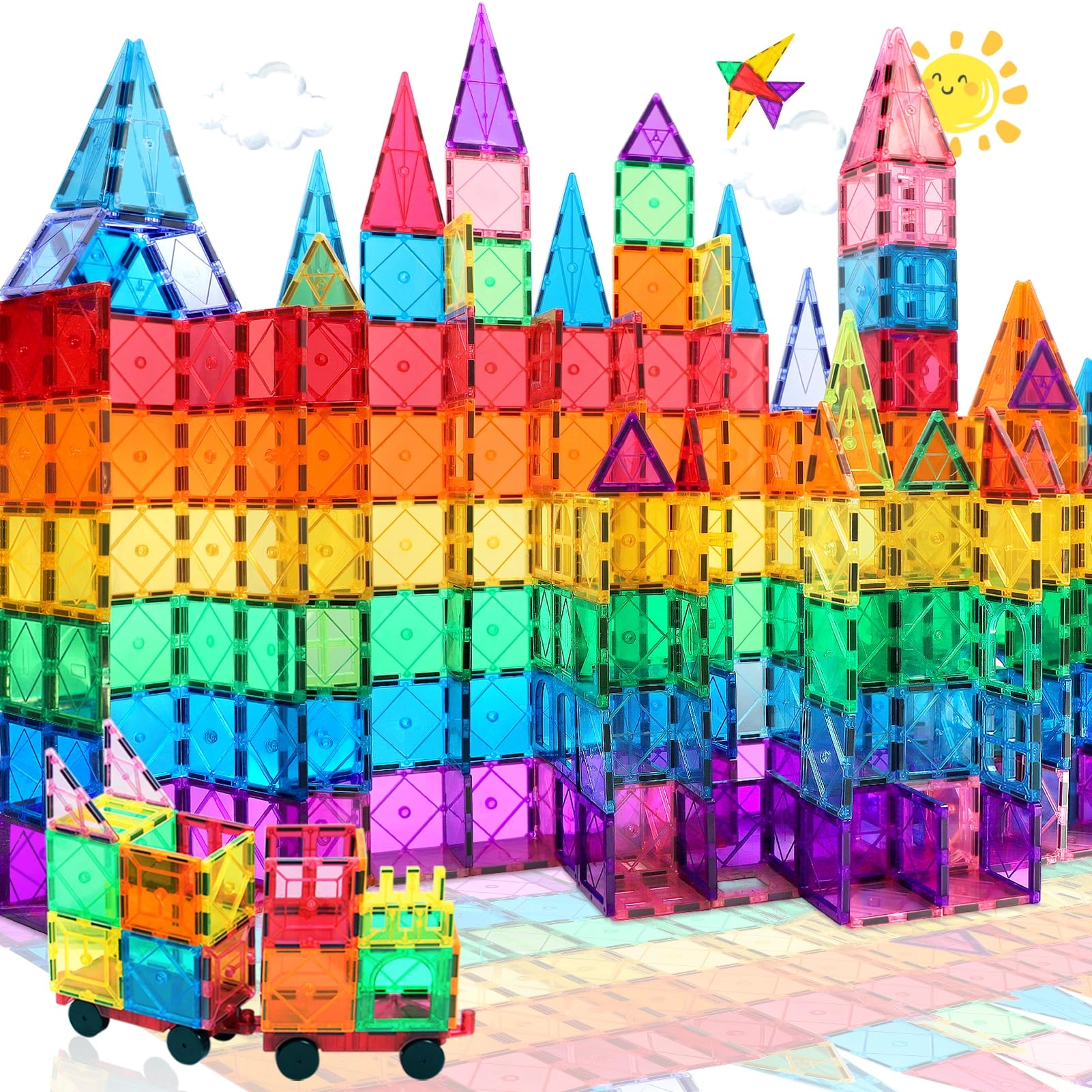 MZA STORES Magnetic Tiles - 100pcs