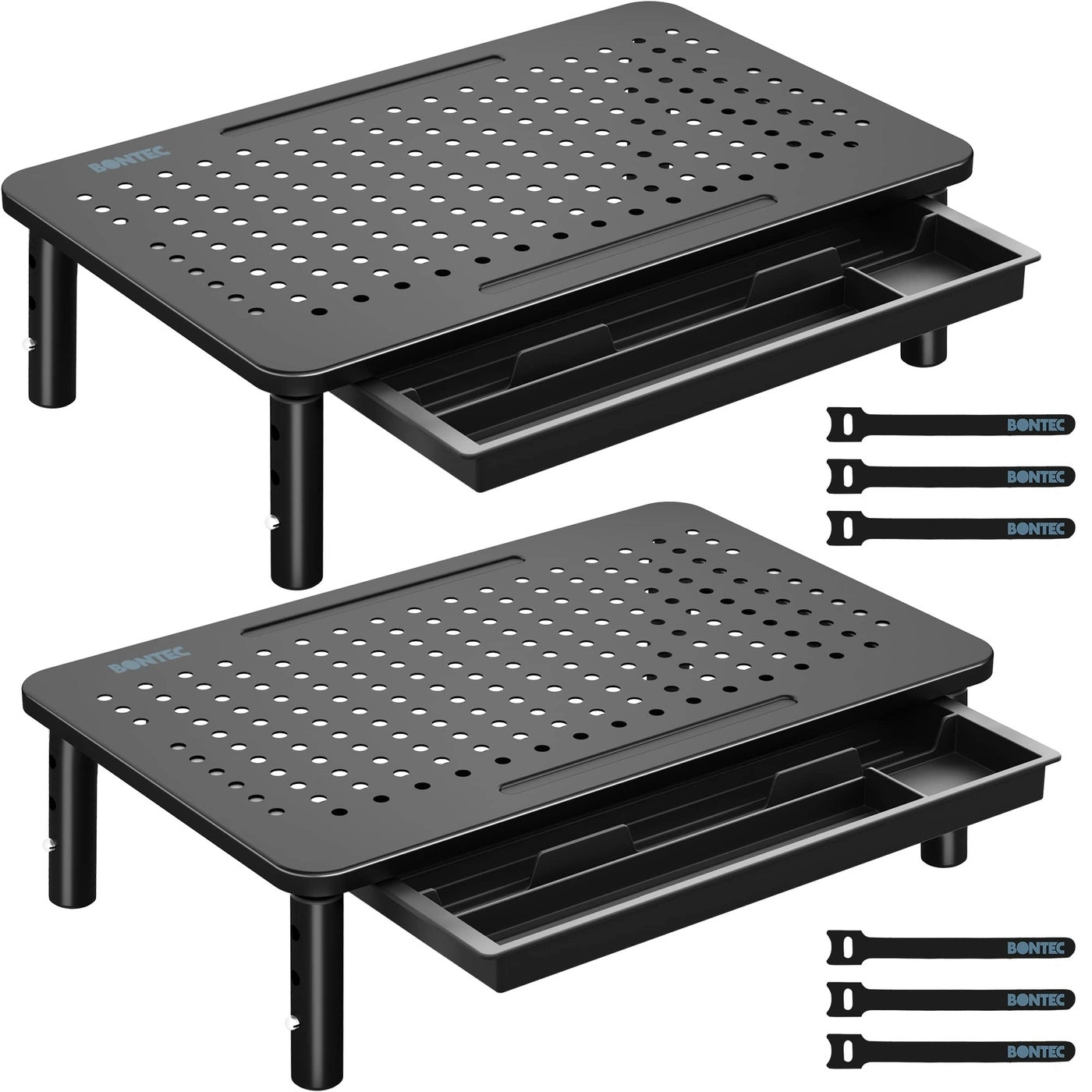 BONTEC Monitor Stand Riser - 2 Pack 3 Height Adjustable 44LBS20KG