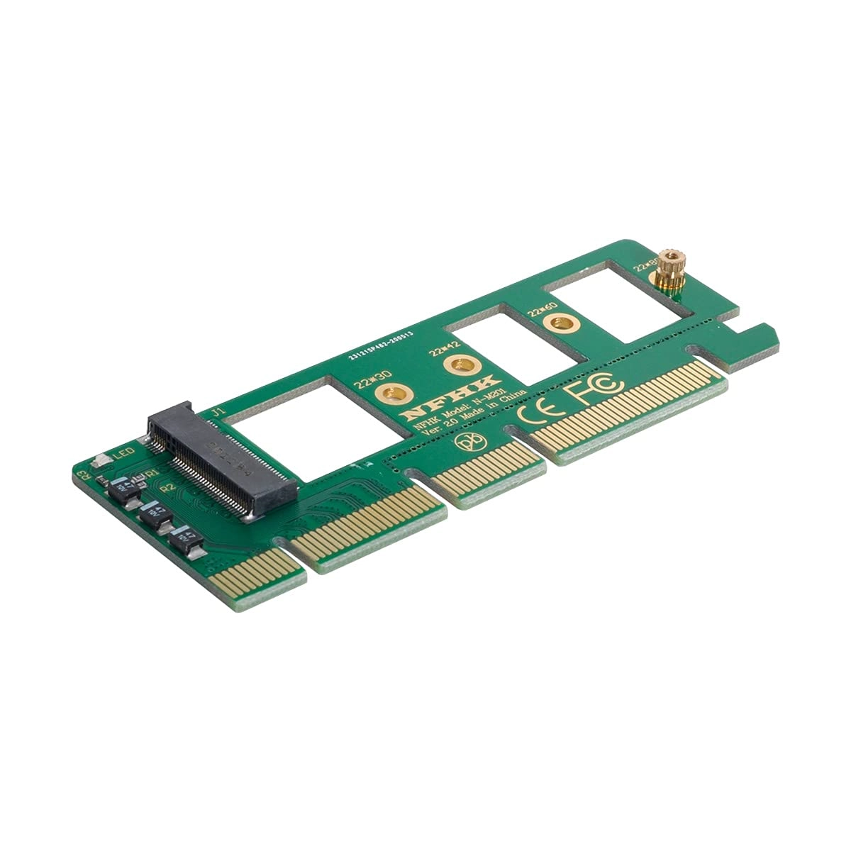 NFHK NGFF M-Key NVME AHCI SSD to PCI-E 3.0 x4 Adapter - PCIe 3.0 Type 2230/2242/2260/2280