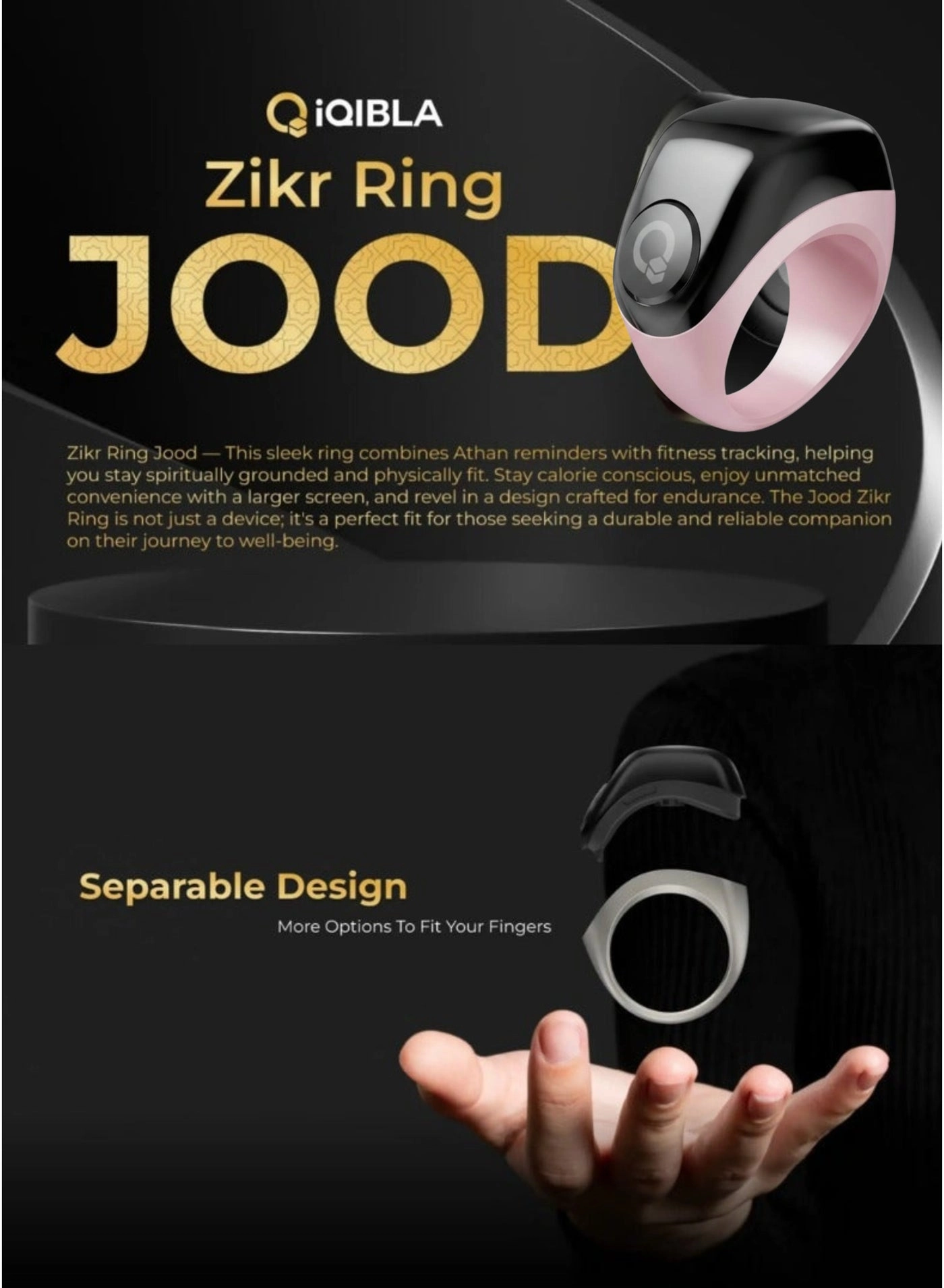 Zikar Ring Jood - 55 mAh USB-C Black
