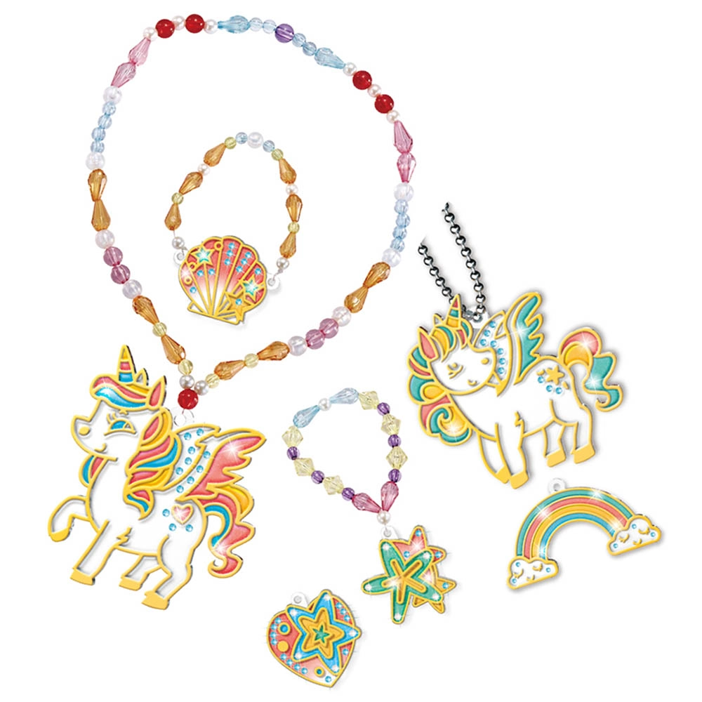 DIY Crystal Pendant Making & Coloring Set - Unicorn Large set