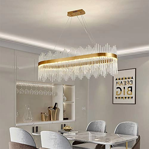 Semi Flush LED - Titanium gold three-color light 60cm