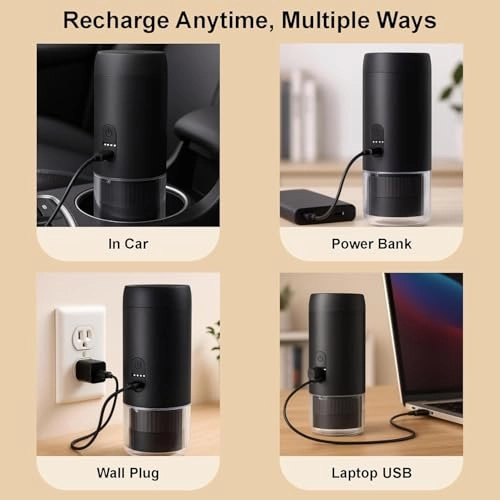 Portable Electric Coffee Brewer - Automatic Espresso Maker 95°C Extraction