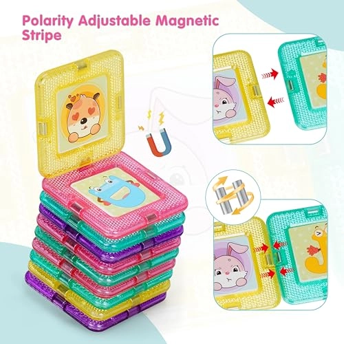 Mini Magnetic Tiles - 3 years and up 64 pieces