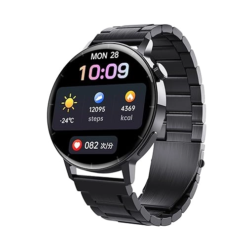 Blood Glucose Sugar Smart Watch - 1.32 inch Black
