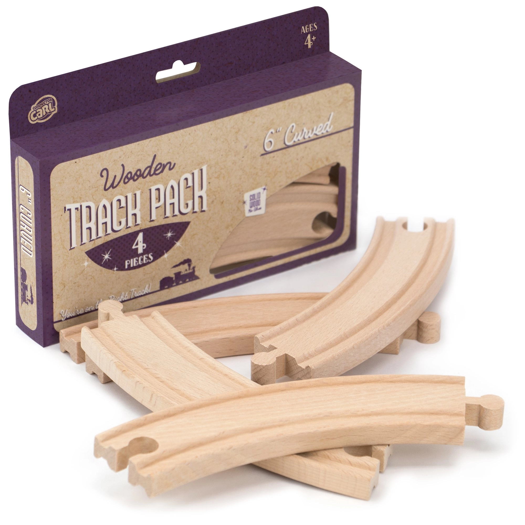 Conductor Carl Wood Train Track Expansion Packs - 4 pcs