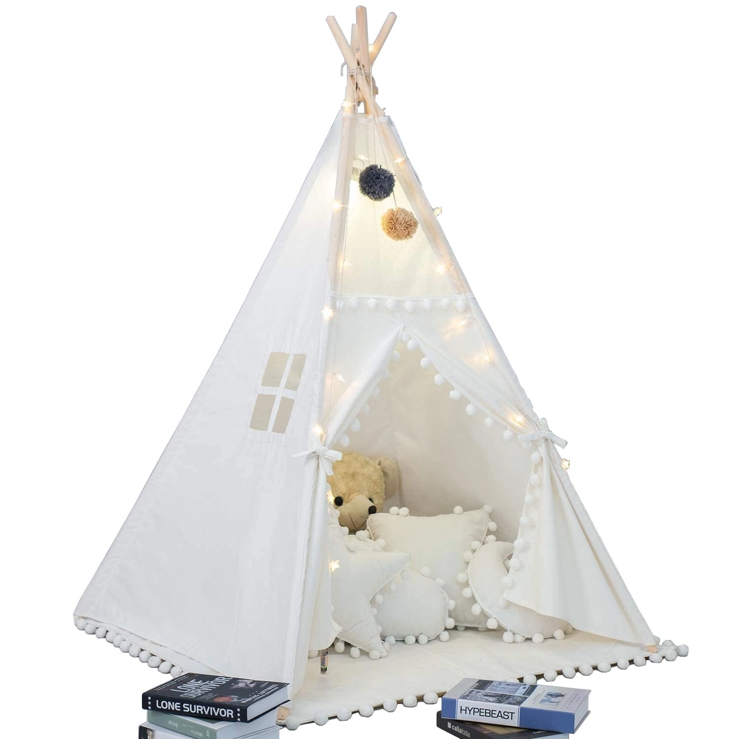 Cool Baby Foldable Teepee Tent - 140 x 140 x 145 cm White