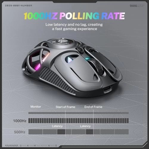 Tri-Mode Wireless Gaming Mouse - 2.4G/Bluetooth/USB-C