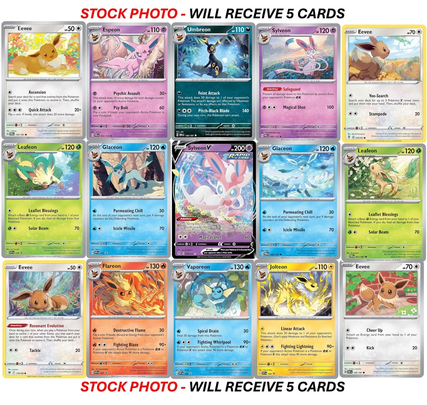 Eevee Card - 5pcs Bundle