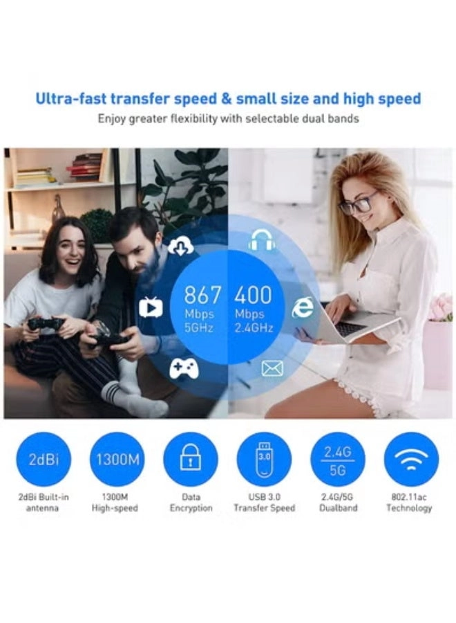 USB Wi-Fi Adapter - Dual Band USB 3.0 Wireless