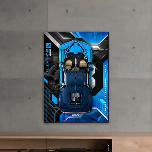 Figures Display Wall Mount for LEGO Techniic Bugaatti Chiroon 42083 - Acrylic
